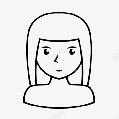女性头像女性头像头发图标图标