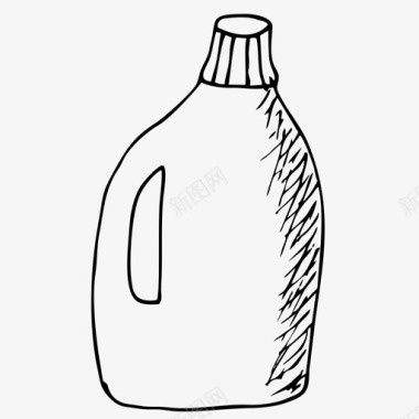 清洁剂瓶子手绘图标图标