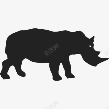 犀牛动物角沼泽图标图标