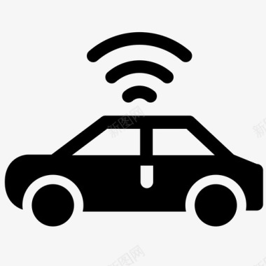 汽车wifi自主汽车无人驾驶汽车图标图标