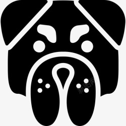 斗牛犬的脸愤怒的斗牛犬脸动物汪汪图标高清图片