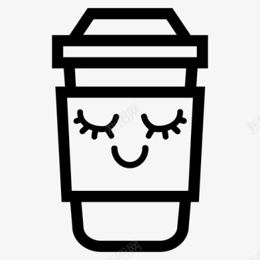 美团外卖图标设计漂亮的外卖咖啡杯卡布奇诺快乐图标图标