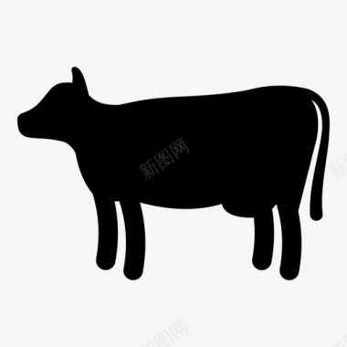 奶牛动物谷仓图标图标