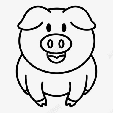 财神猪猪动物图标图标