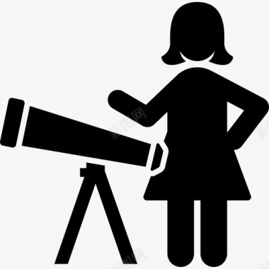 女人和望远镜教育职业女性图标图标