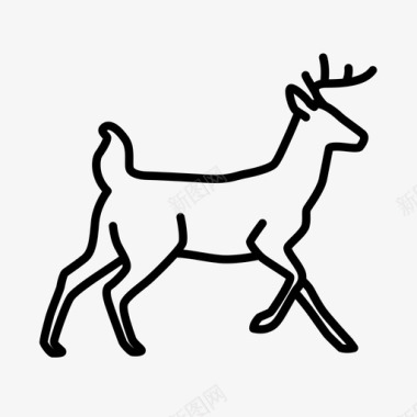 鹿动物鹿角图标图标