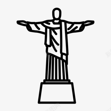 里约矢量经典地标救世主基督巴西基督雷登托图标图标