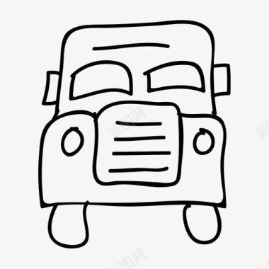 公共环境设计公共汽车学校交通图标图标