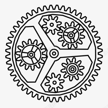 科技感机器齿轮齿轮发动机机器图标图标