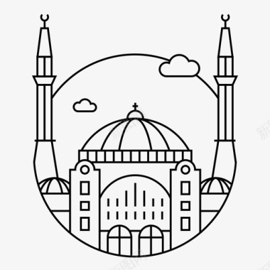 伊斯坦布尔城市欧洲图标图标