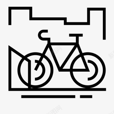 六一儿童节元素自行车停车场城市元素图标图标