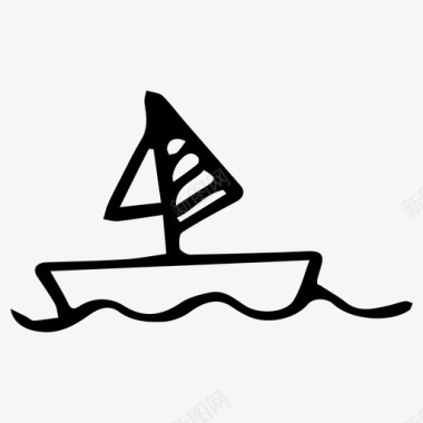 帆船大海游艇图标图标