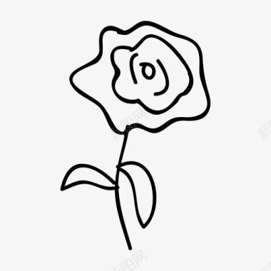 玫瑰花美丽浪漫图标图标