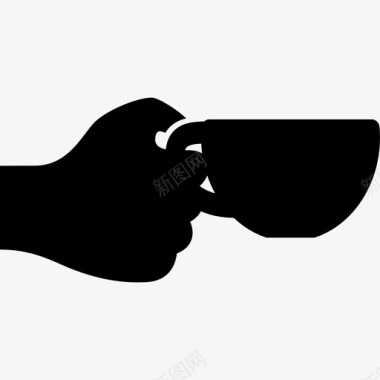 手举一杯咖啡手势手举起来图标图标