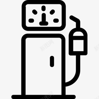 加油站加油泵汽车平滑线图标图标