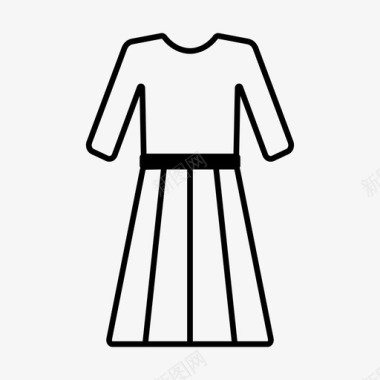 百褶裙短袖连衣裙夏装图标图标