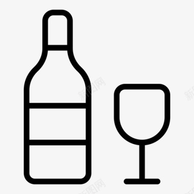 食物和饮料酒瓶子饮料图标图标