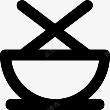 筷子夹食物面条碗筷子图标图标