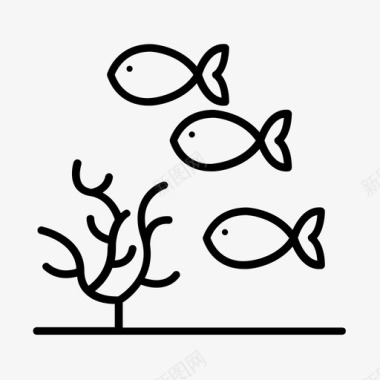 鱼钓鱼海洋生物学图标图标