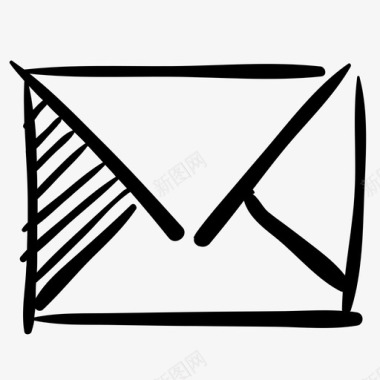 邮件信封手绘图标图标