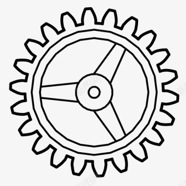 工作的员工齿轮发动机机器图标图标