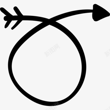 右循环箭头手绘箭头黑色图标图标