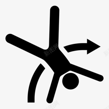 手推车运动员翻身图标图标