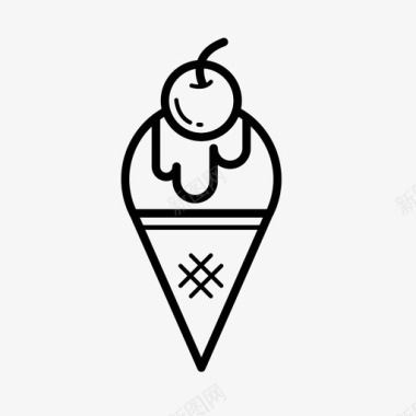 樱桃雪糕筒冰淇淋筒樱桃图标图标