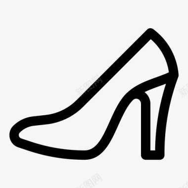 高跟鞋鞋子纯线条图标图标