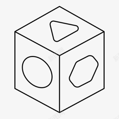 立方体立方体玩具图标图标