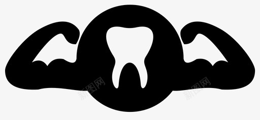 强壮的牙齿牙齿力量图标图标