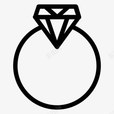 女性服装戒指钻石女性图标图标