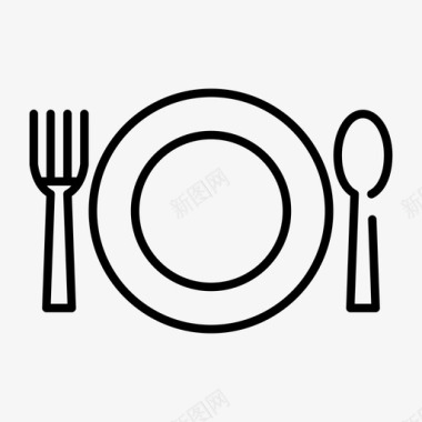 午餐盘餐具晚餐图标图标