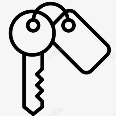 酒店钥匙门钥匙钥匙环图标图标