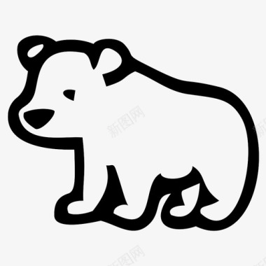 熊熊动物可爱的熊图标图标