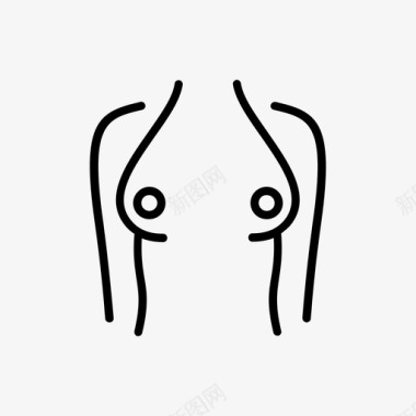 女人的胸部赤裸的图标图标