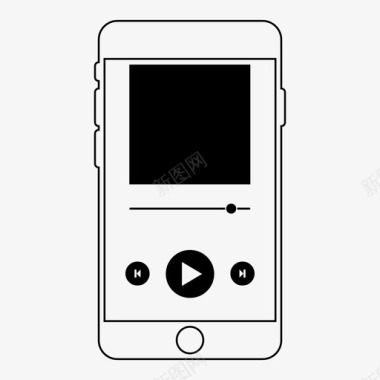 四角线框设计音乐应用程序itunesspotify图标图标