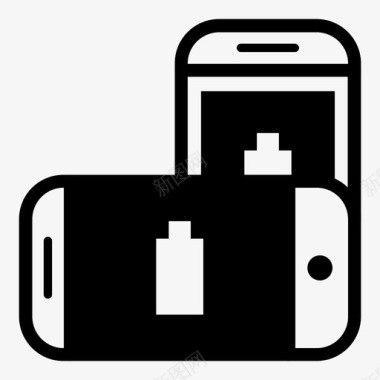 PSD贴图样机智能手机电池已满样机智能手机样机2图标图标
