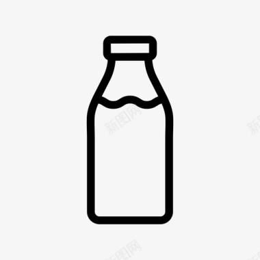 一瓶牛奶牛奶奶瓶图标图标