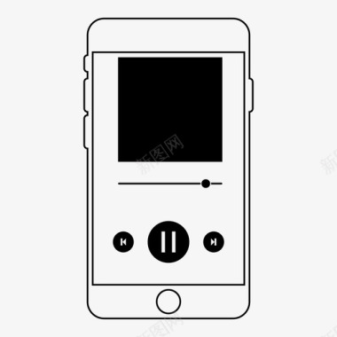 四角线框设计音乐应用程序itunesspotify图标图标