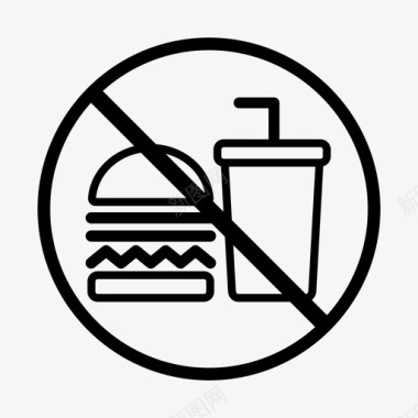 禁止饮用禁止进食标志禁止进食禁止进食或饮用图标图标