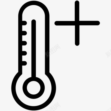 高温发热体温计图标图标