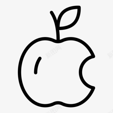 苹果苹果咬食物图标图标
