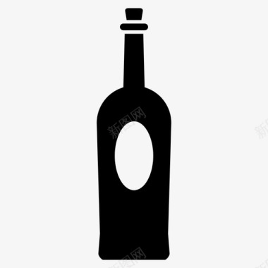 酒艺术字瓶子酒饮料图标图标