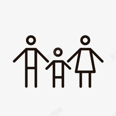 家庭夫妻女儿图标图标
