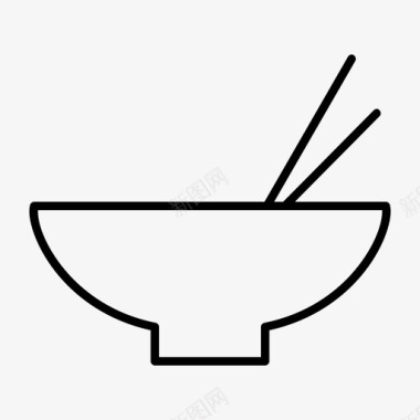 矢量面条碗筷子食物图标图标