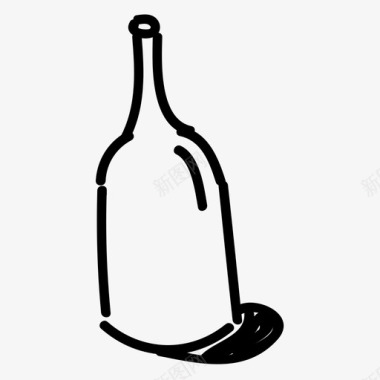 瓶子玻璃手绘图标图标