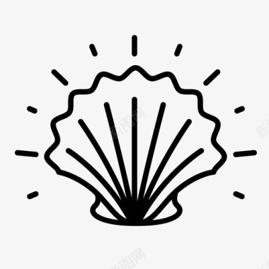动物贝壳软体动物牡蛎图标图标