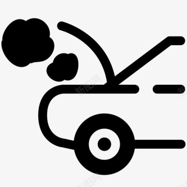 汽车抛锚冒烟汽车发动机仪表板灯造型坚固图标图标
