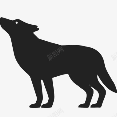 狼的动物吃猎人图标图标